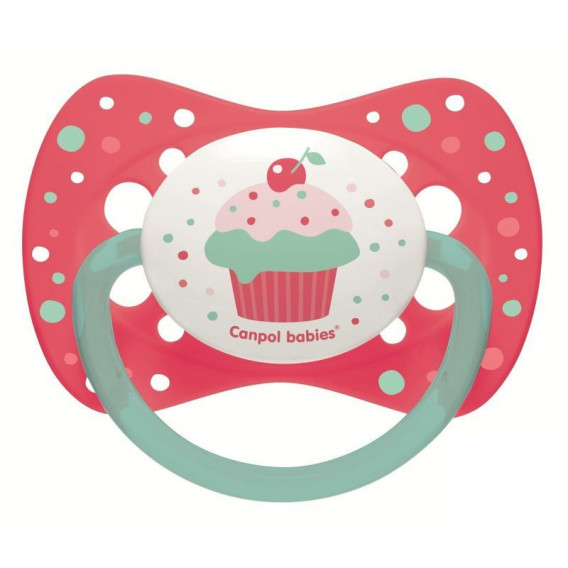 Биберони тип залъгалка Cupcake 6-18м, розов Canpol 312620 