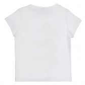 Памучна тениска за бебе с щампа "Пепеляшка", бяла Benetton 312662 4