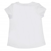 Памучна тениска "Русалки " за бебе, бяла Benetton 312666 4