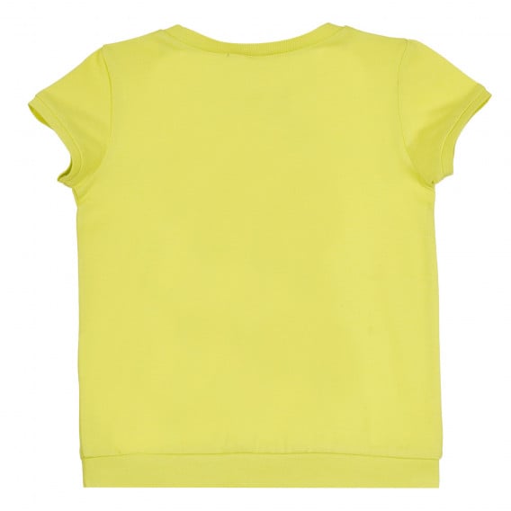 Памучна тениска за бебе с апликация ябълка, зелена Benetton 312670 4