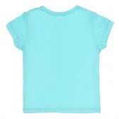 Памучна тениска за бебе с щампа на рибки, синя Benetton 312682 4