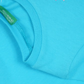Памучна тениска за бебе Miami Beach, синя Benetton 312743 3