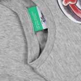 Памучна тениска за бебе с щампа " Снежанка ", сива Benetton 312795 3