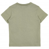 Памучна тениска за бебе с щампа на PJ Masks, зелена Benetton 312800 4