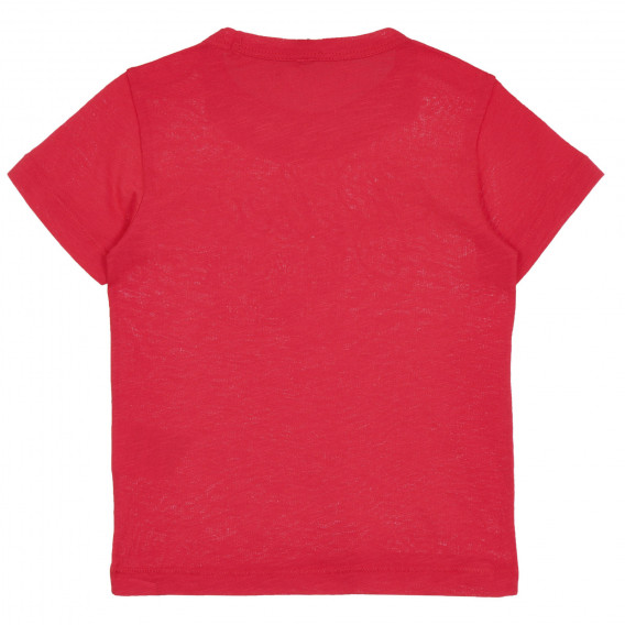 Памучна тениска за бебе с графичен надпис, червена Benetton 312820 4