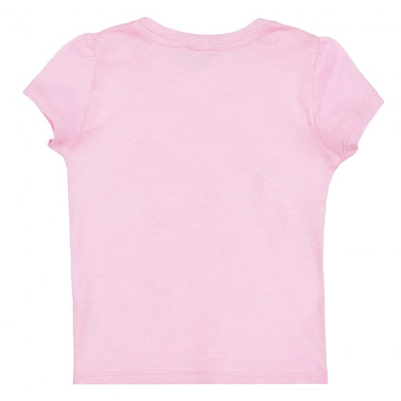 Памучна тениска за бебе с лятна щампа, розова Benetton 312844 4