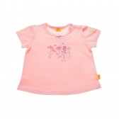 Блуза с къс ръкав и мотив на цветя за бебе за момиче розова Steiff 31285 