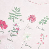 Розова Блуза с къс ръкав за момиче декорирана с флорална щампа за момиче Steiff 31288 3
