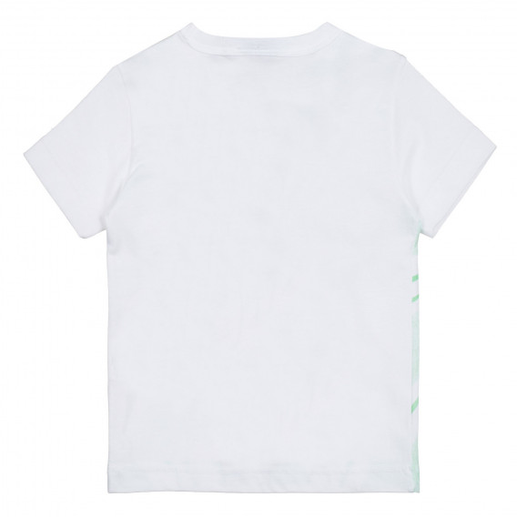 Памучна тениска за бебе с щампа "Зеление фенер" ,бяла Benetton 312971 4