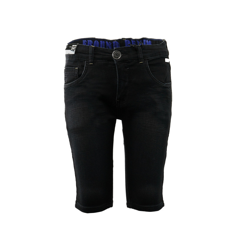 Къс дънков панталон в черен цвят за момче  31369