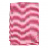 Памучен шал в розово и бяло райе Benetton 313760 2