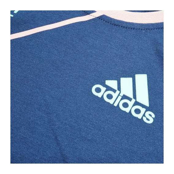 Тениска с емблема и три ивици на единия ръкав за момиче Adidas 31377 3
