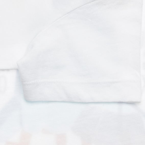 Памучна тениска с щампа на акула за бебе, бяла Benetton 313855 6