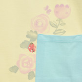 Блуза за бебе с дълъг ръкав и малък джоб, жълта Benetton 313884 3