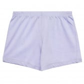 Памучен къс панталон с ластик, лилав Benetton 313957 