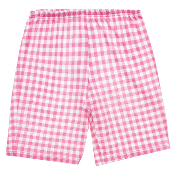 Късо долнище на пижама в каре, розово Benetton 313966 