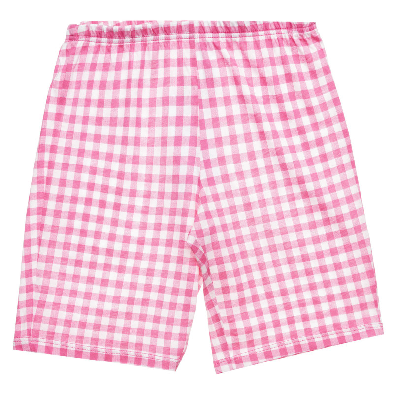 Късо долнище на пижама в каре, розово  313966