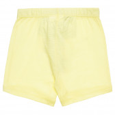 Памучен къс панталон за бебе с щампа на динозавърче, жълт Benetton 313974 4