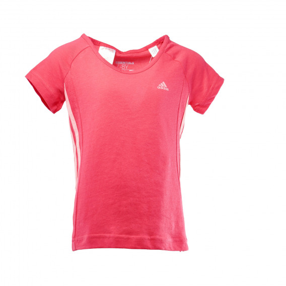 Спортна тениска за момиче в цвят корал Adidas 31428 