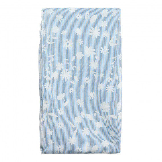 Раиран памучен шал с флорален принт, син Benetton 314624 2