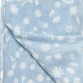 Раиран памучен шал с флорален принт, син Benetton 314625 3