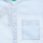 Риза с къс ръкав и попска яка, светлосиня Benetton 314650 2