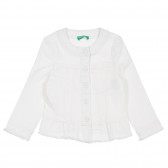 Дънково сако за бебе с къдрички, бяло Benetton 314794 