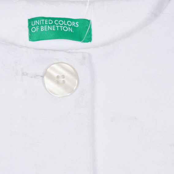 Късо сако с разкроени ръкави, бяло Benetton 314842 2