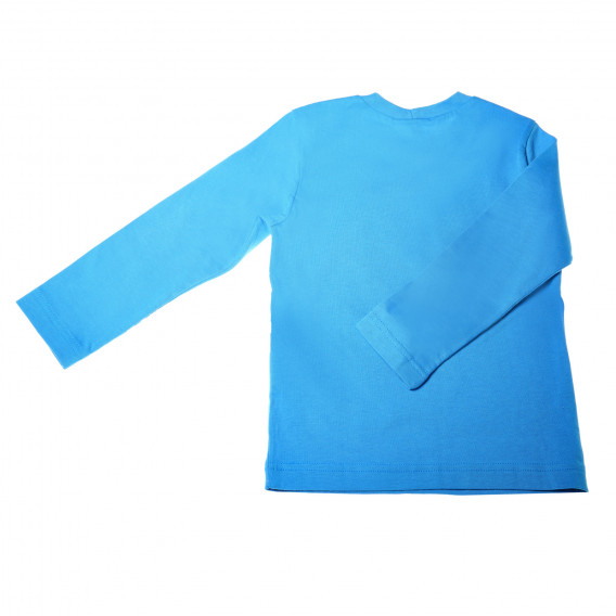 Памучна блуза с дълъг ръкав и щампа с надпис за момче Benetton 31496 2