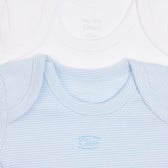 Памучен комплект от два броя бодита с къс ръкав за бебе, бяло и синьо Chicco 315117 3