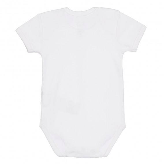 Памучен комплект от два броя бодита с къс ръкав за бебе, бяло и синьо Chicco 315118 4