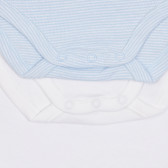 Памучен комплект от два броя бодита с къс ръкав за бебе, бяло и синьо Chicco 315119 5