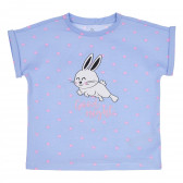 Памучна пижама с принт на зайчета, синя Chicco 315166 2