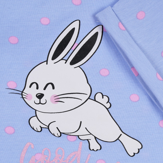 Памучна пижама с принт на зайчета, синя Chicco 315168 3