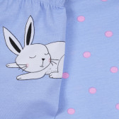 Памучна пижама с принт на зайчета, синя Chicco 315169 4
