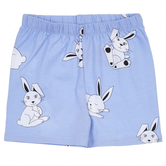 Памучна пижама с принт на зайчета, синя Chicco 315171 6