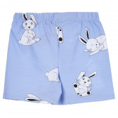 Памучна пижама с принт на зайчета, синя Chicco 315172 7
