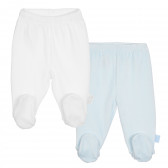 Памучен комплект от два броя ританки за бебе, бяло и синьо Chicco 315185 
