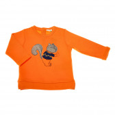 Блуза с дълъг ръкав и апликация оранжева Benetton 31535 