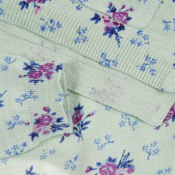 Памучна блуза с флорален принт за бебе, бяла Benetton 315352 6