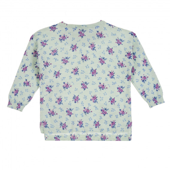 Памучна блуза с флорален принт за бебе, бяла Benetton 315353 7