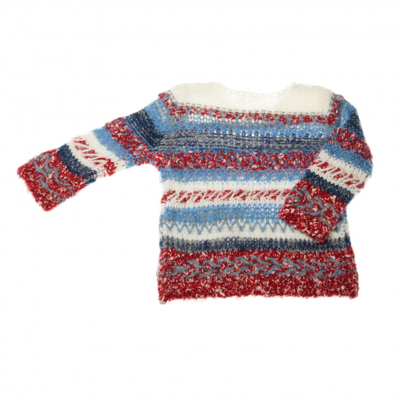 Плетен пуловер за момиче  на райе Benetton 31544 2