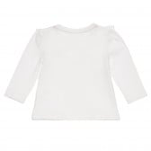 Блуза с дълъг ръкав и къдрички Love за бебе, бяла Guess 315927 4