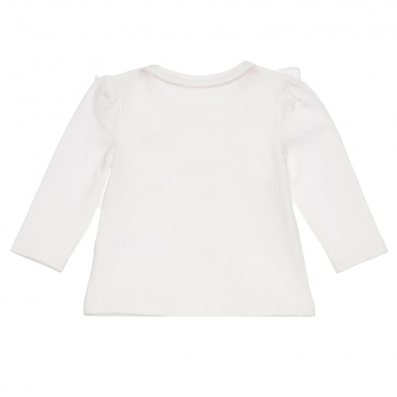 Блуза с дълъг ръкав и къдрички Love за бебе, бяла Guess 315927 4