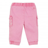Дънков карго панталон с блестящи акценти за бебе, розов Guess 316272 4