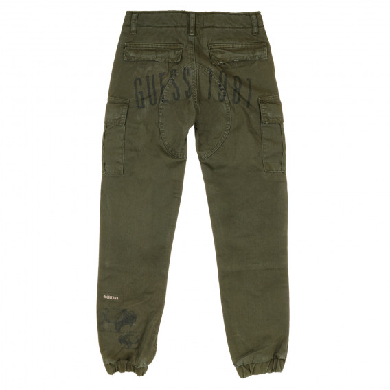 Карго панталон с апликация, зелен Guess 316429 4