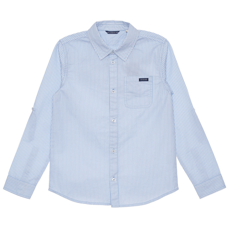 Риза с дълъг ръкав в бяло и синьо райе  316597