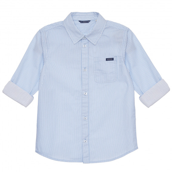 Риза с дълъг ръкав в бяло и синьо райе Guess 316598 2