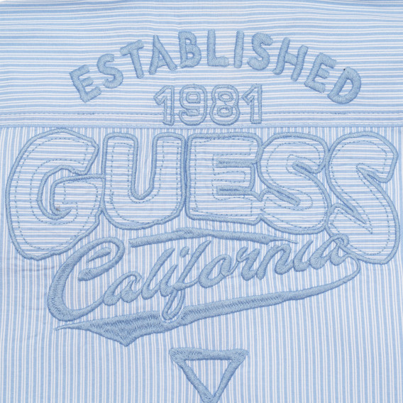 Риза с дълъг ръкав в бяло и синьо райе Guess 316600 4