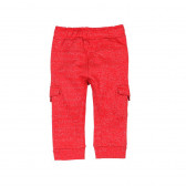Памучен панталон с връзки за момче, червен Boboli 317 2
